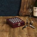 Coffret de vin 4 accessoires avec échiquier