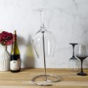 Égouttoir pour carafe à vin en métal chromé argenté avec patins antidérapants