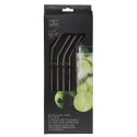 Set de 4 pailles H25cm inox réutilisables avec goupillon de nettoyage