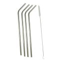 Set de 4 pailles H25cm inox réutilisables avec goupillon de nettoyage