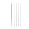 Set de 4 pailles en verre transparent réutilisables avec goupillon de nettoyage