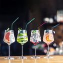 Set de 4 pailles inox colorées réutilisables avec goupillon de nettoyage