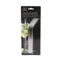 Set de 4 pailles H21,5cm inox réutilisables avec goupillon de nettoyage