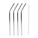 Set de 4 pailles H21,5cm inox réutilisables avec goupillon de nettoyage
