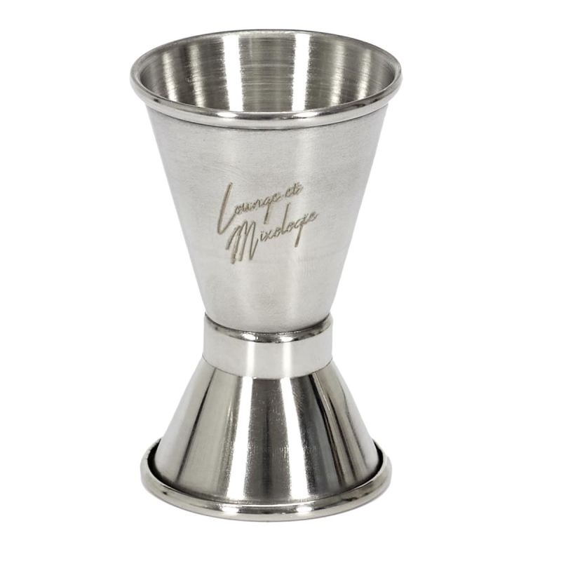 Doseur alcool double en inox(15 ml et 30 ml) hauteur 8 cm