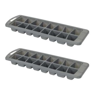 Set de 2 Moules gris à glaçons cubes capacité 16 glaçons en polypropylène