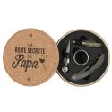 Coffret en liège avec 4 accessoires pour le vin édition "La boîte secrète de papa"