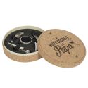 Coffret en liège avec 4 accessoires pour le vin édition "La boîte secrète de papa"