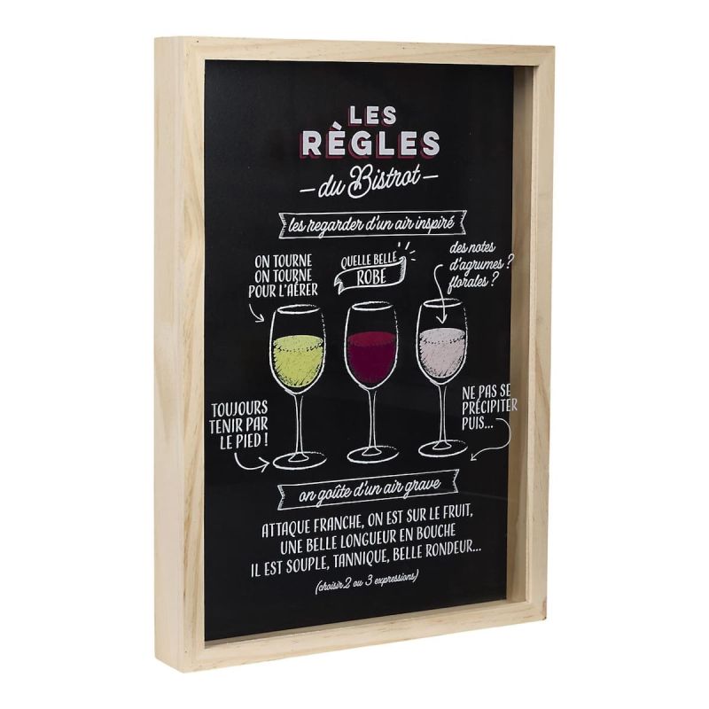 Cadre en bois pour collection de bouchons en liège style bistrot