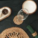 Set de 4 dessous de verre ronds tressés en jute naturel (Ø10cm)