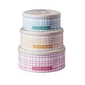 Set de 3 boîtes de rangement en métal pour pâtisseries à carreaux pastel