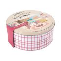 Set de 3 boîtes de rangement en métal pour pâtisseries à carreaux pastel