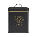 Boîte de rangement en métal noir et doré pour café - LUXOR