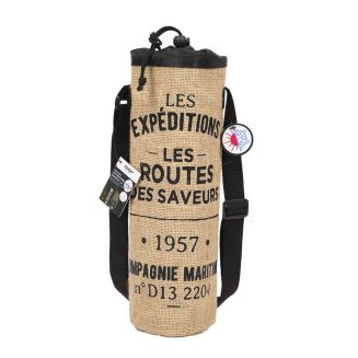 Sac bouteille isotherme marron de 1,5L avec message