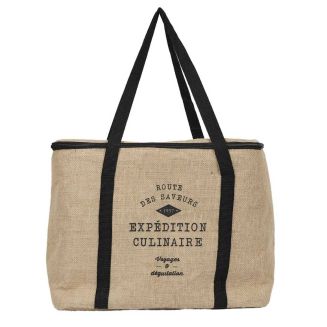 Sac isotherme grand format marron de 33L avec message