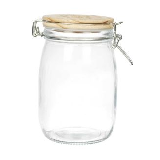 Bocal de conservation 1L en verre couvercle bois