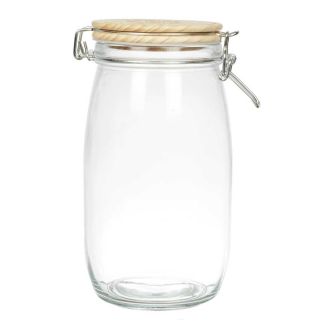 Bocal de conservation 1,5L en verre couvercle bois