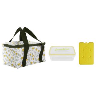 Lunch bag isotherme 2,6L avec boîte repas plastique & pain de glace jaune