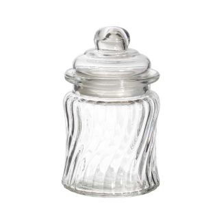 Bonbonnière en verre arrondi transparent Ø7,5cm