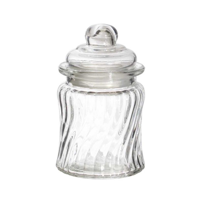 Bonbonnière en verre arrondi transparent Ø7,5cm