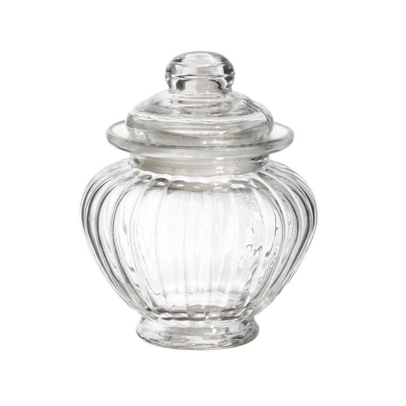 Bonbonnière en verre arrondi transparent Ø10cm