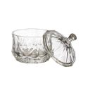 Bonbonnière en verre ciselée transparent Ø9,5cm