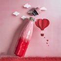 Bouteille de transport isotherme 50cl rouge et rose motif cœur embossé