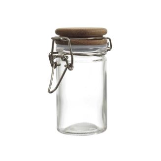 Bocal de conservation 70ml en verre couvercle acacia