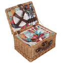 Panier de pique-nique pour 4 personnes avec vaisselle complète style exotique