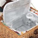 Panier de pique-nique pour 4 personnes avec vaisselle complète style exotique