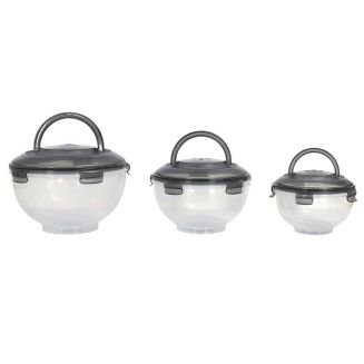 Set de 3 boîtes hermétiques à emporter en plastique avec couvercles hermétiques gris