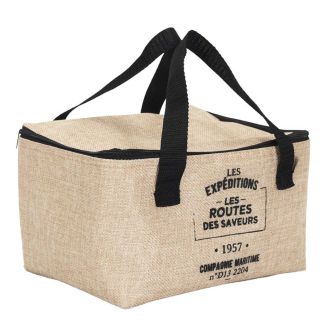 Lunch bag isotherme de 8L à effet jute nature