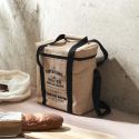 Lunch bag isotherme 9L avec bandoulière réglable à effet jute naturel