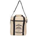 Lunch bag isotherme 9L avec bandoulière réglable à effet jute naturel