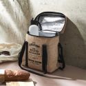 Lunch bag isotherme 9L avec bandoulière réglable à effet jute naturel