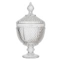 Bonbonnière en verre style diamant H31 cm