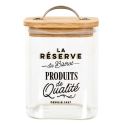 Bocal de 70cl en verre avec couvercle en bambou style bistrot