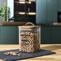 Bocal de 70cl en verre avec couvercle en bambou style bistrot