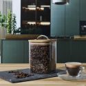 Bocal de 70cl en verre avec couvercle en bambou style bistrot