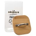 Bocal de 1L en verre avec couvercle en bambou style bistrot