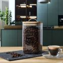 Bocal de 1L en verre avec couvercle en bambou style bistrot