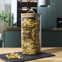 Bocal de 1,5L en verre avec couvercle en bambou style bistrot