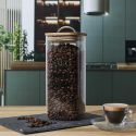 Bocal de 1,5L en verre avec couvercle en bambou style bistrot