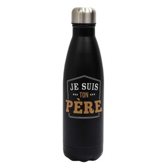 Bouteille de transport isotherme 50cl noir "je suis ton père"