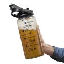 Bouteille de transport 2L noir fumé en plastique avec messages de motivation