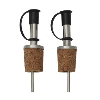 Set de 2 becs verseurs en inox avec bouchon en liège intégré