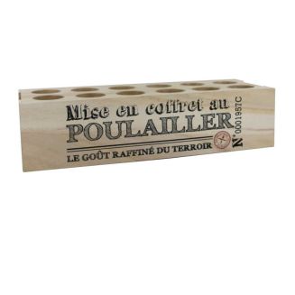 Boîte à œufs en bois avec 12 emplacements et message décoratif