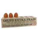 Boîte à œufs en bois avec 12 emplacements et message décoratif