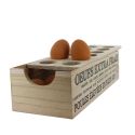 Boîte à œufs en bois avec 12 emplacements et message décoratif