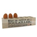 Boîte à œufs en bois avec 12 emplacements et message décoratif